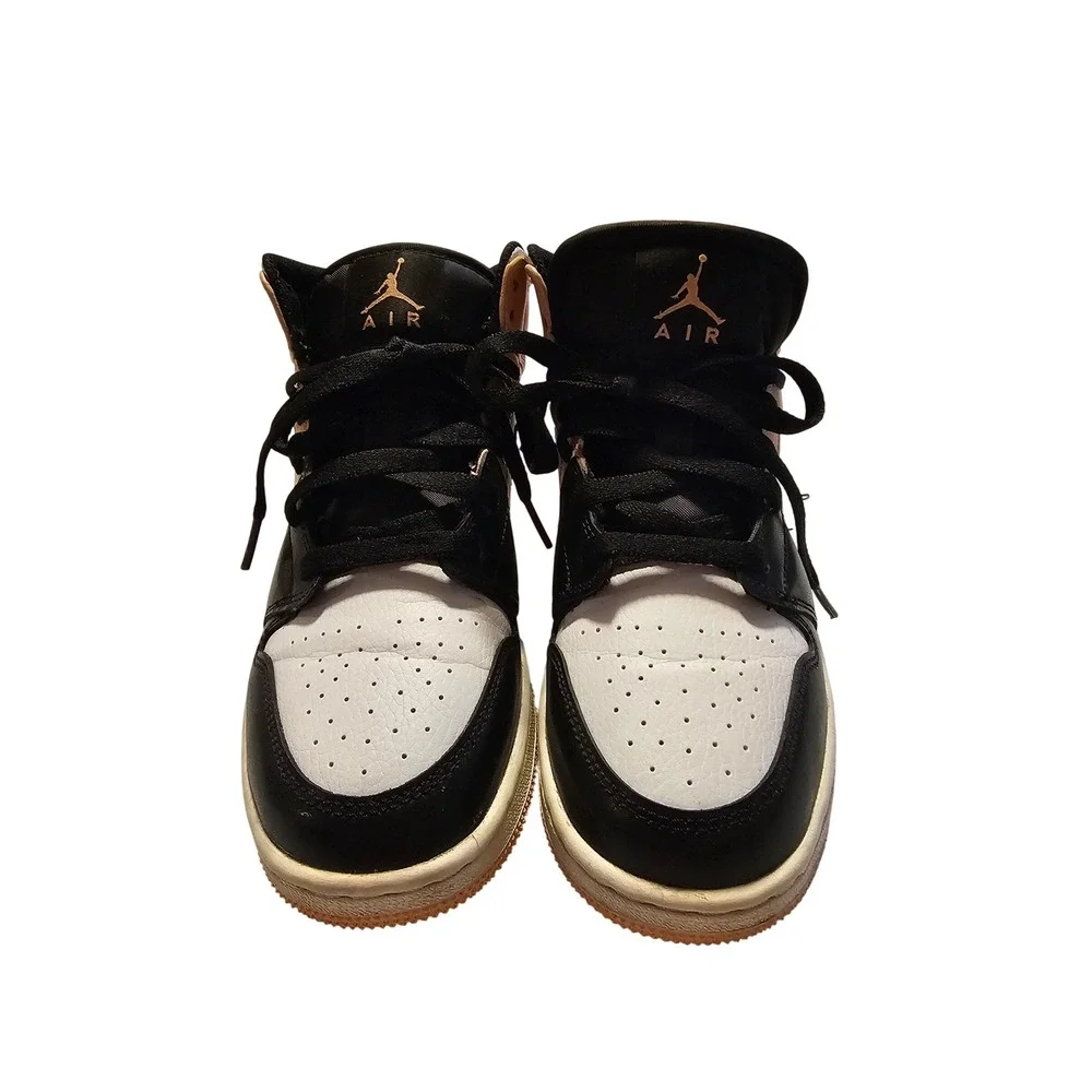 Jordan 1 Mid GS Arctic Orange Black White 554725-133 Mens 5Y Sneakers